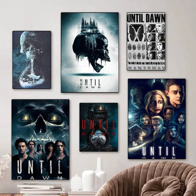 Until Dawn Klassisches Vintage-Poster in Weiß als grafisches Kunstwerk aus Papier - Bild 1