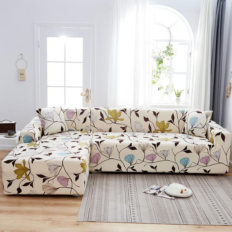 S-EMIGA L-Form Sofa Abdeckung aus Polyester, elastischer Stretch-Schutz für Ecksofas, Mehrfarbig, Breite: 90-140 cm - Bild 3