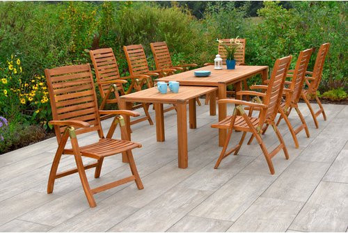 Merxx Gartenmöbelset Paraiba aus Akazienholz in Beige mit Tisch und 8 Sitzplätzen B/T/H: 185 x 185 x 90 cm - Bild 1