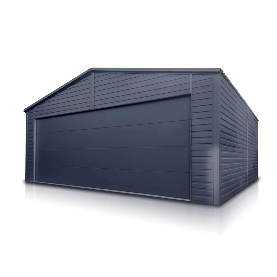 Liderstal Doppelgarage Premium aus Trapezprofilblech mit Seitengiebel und Sektionaltoren in Graphit, B/T/H: 600 x 580 x 300 cm - Bild 2