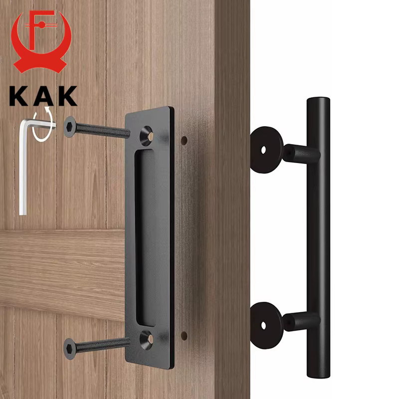 KAK Schiebetürgriff Flush Pull in Schwarz Matt für Scheunentüren und Möbel, Breite: 30,48 cm - Bild 4