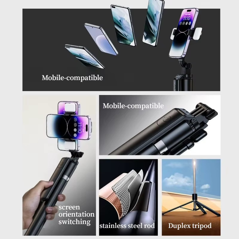 Multifunktionales Selfie-Stick-Stativ mit 360-Grad-Drehung für universelle Handy-Fotografie und Livestreaming - Bild 2