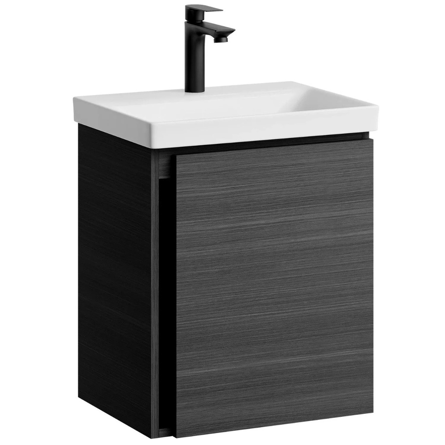 Planetmöbel Waschbeckenunterschrank Anthrazit mit Keramikwaschbecken und Soft-Close-Türen, Breite: 50 cm - Bild 2