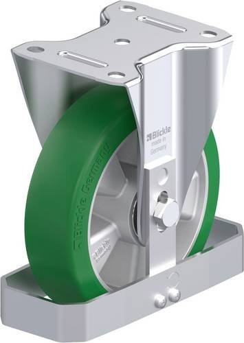 Blickle Stahlblech-Bockrolle 939206 B-ALST 180K-FS in Silber/Grün mit 180mm Rad-Durchmesser und 400kg Tragfähigkeit - Bild 1