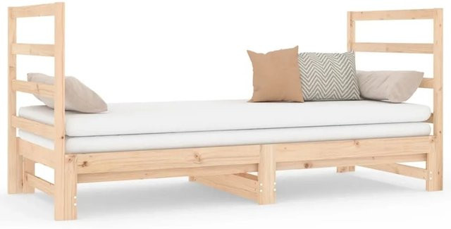 vidaXL Ausziehbarer Tagesbett aus Massivholz Kiefer in Braun, B/T/H: 182 x 90 x 190 cm - Bild 1