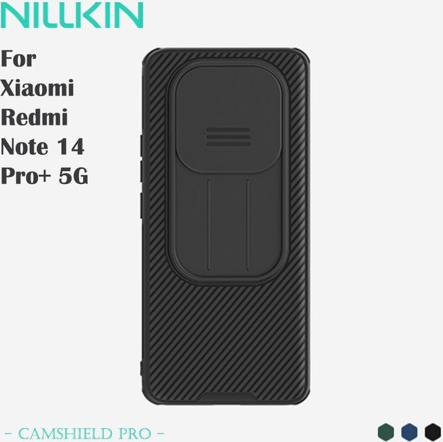 NILLKIN Schutzhülle für Xiaomi Redmi Note 14 Pro Plus mit Slide Lens Cover für Datenschutz in Schwarz oder Grün - Bild 1