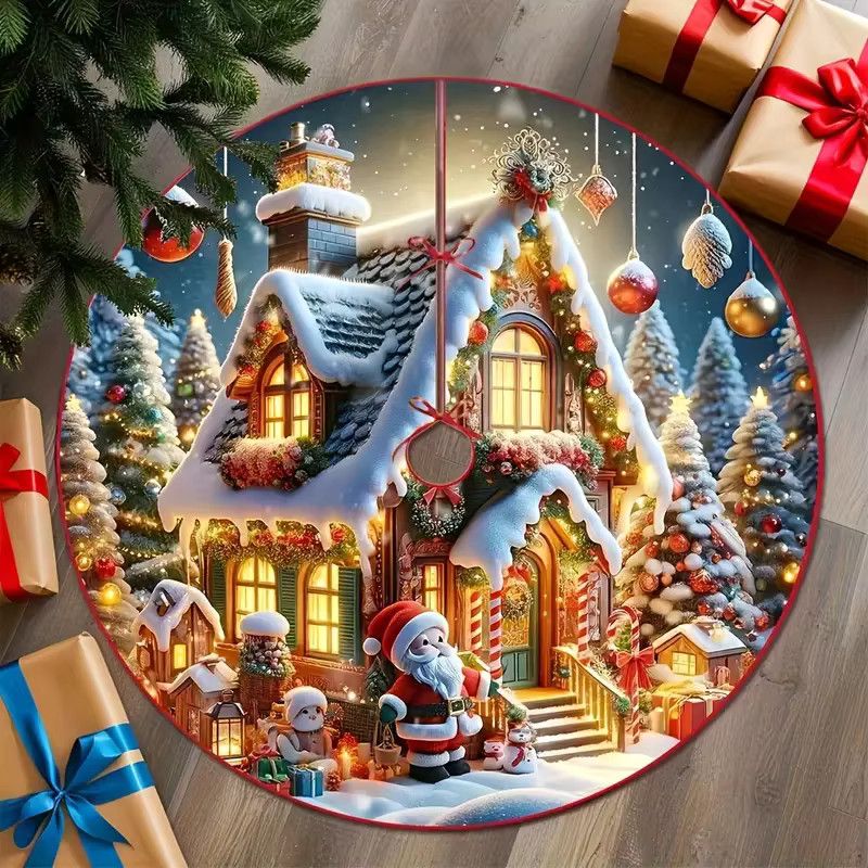 VIKAMA Weihnachtsbaumkleid Schneehäuschen Design für Innen- und Außenbereich - Bild 3