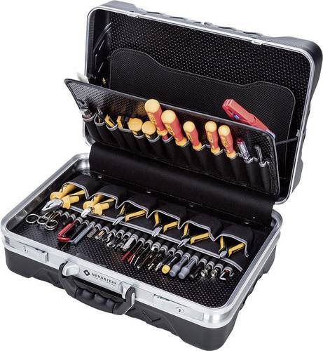 Bernstein Tools for Electronics 6400 Elektriker Werkzeugkoffer 82-teilig in Schwarz mit wasserdichtem Aluminium-Kunststoff-Gehäuse - Bild 1