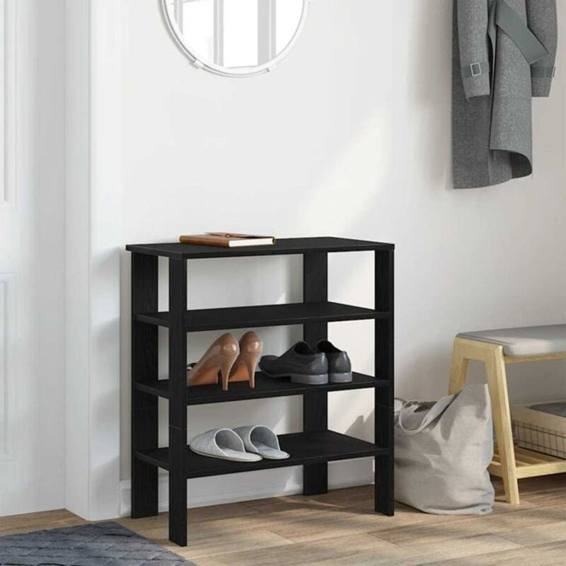 Schuhregal Vidaxl aus Holzwerkstoff in Schwarz, minimalistisches Design, B/T/H: 61 x 32 x 70 cm - Bild 1