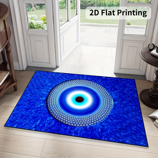 VIKAMA Fußmatte All-Seeing Eye in Blau, rutschfeste Boho-Eingangsmatte für Flur und Badezimmer, B/T: 60 x 40 cm - Bild 1
