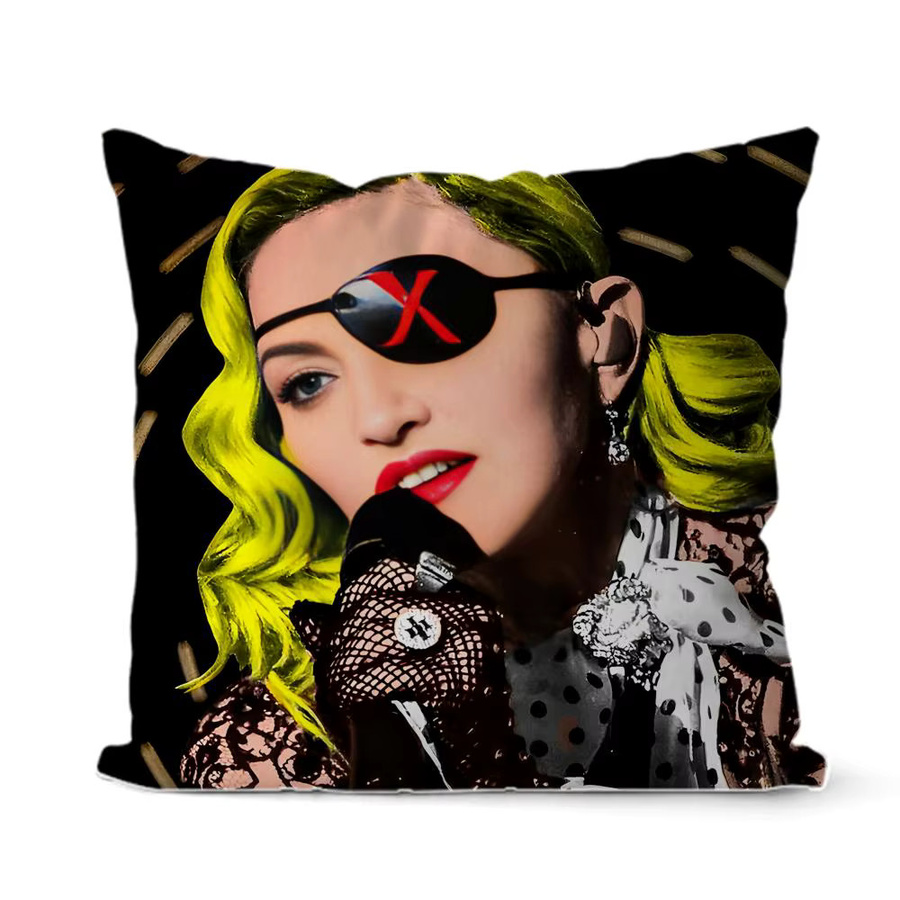 Singer M-Madonna Fans Kissenbezug aus seidigem Plüsch in Weiß für dein Sofakissen - Bild 5