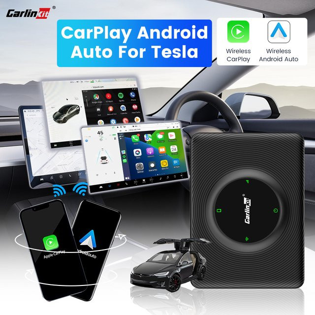 Carlinkit Wireless CarPlay und Android Auto Adapter für Tesla Model 3, Model Y, Model X und Model S, Schwarz, CPC200-T2C - Bild 2