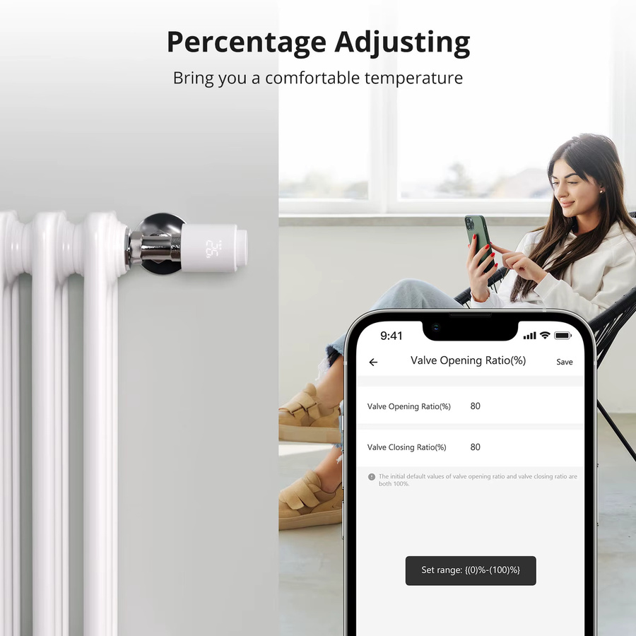 SONOFF TRVZB Smart Thermostatventil Zigbee Thermostatantrieb zur Heizungssteuerung in Weiß - Bild 4
