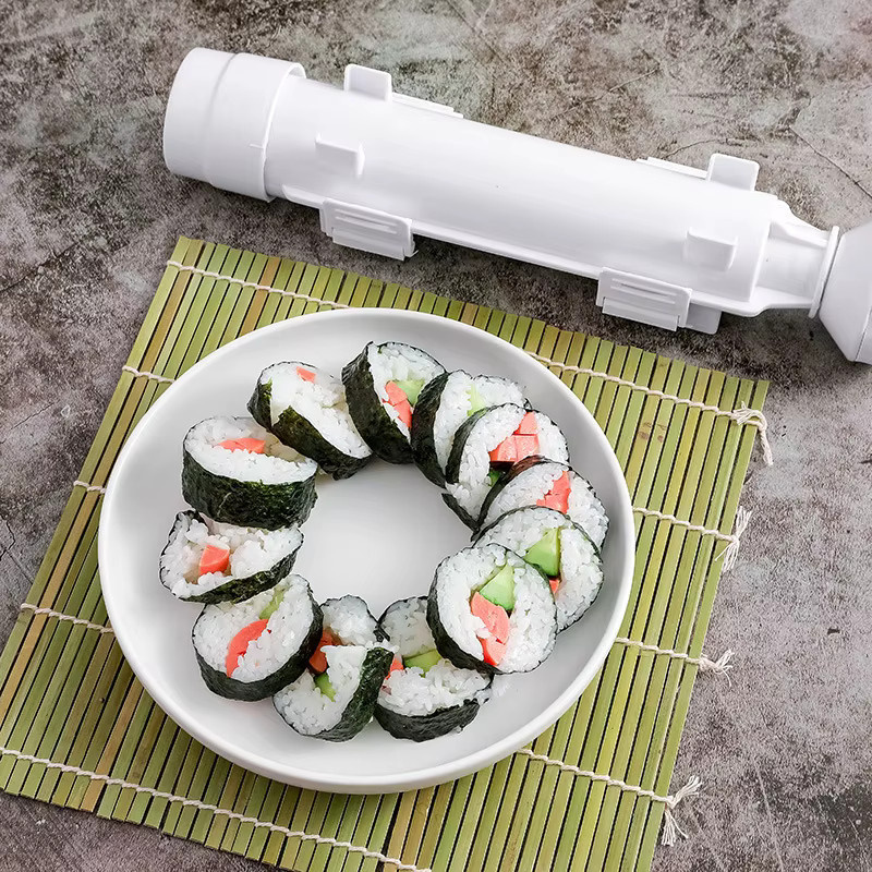 WIKHOSTAR Sushi-Maker Set in Weiß aus Kunststoff zur Herstellung von Sushi und Gimbap - Bild 5
