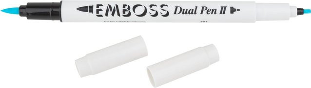 Embossing-Dual-Pen Präge- und Tintenstift in Blau und Weiß mit feiner Spitze - Bild 1