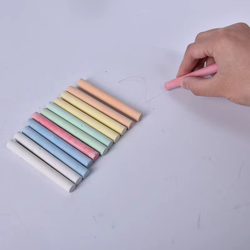 12er Set staubfreie Kreidestifte in Mehrfarben zum Zeichnen und für Tafelzubehör - Bild 3