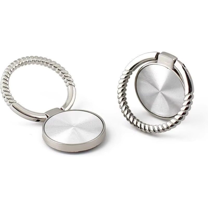 HTHwish Magnetischer Auto-Handyständer in Silber, 360 Grad rotierbar und verstellbar mit Metall-Magnet-Ringhalter und Aufkleber für iPhone, Huawei und Xiaomi - Bild 3