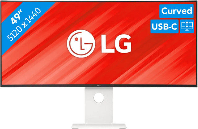 LG UltraWide 49U950A-W Curved Office Monitor, 49 Zoll, Dual QHD IPS, 144 Hz, Weiß - Bild 1