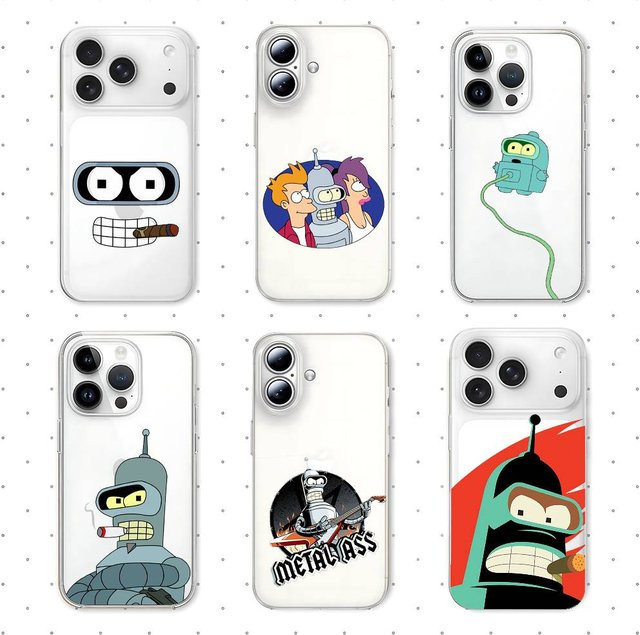Stoßfeste Silikonhülle mit Futurama Bender Motiv für dein iPhone, transparent - Bild 1