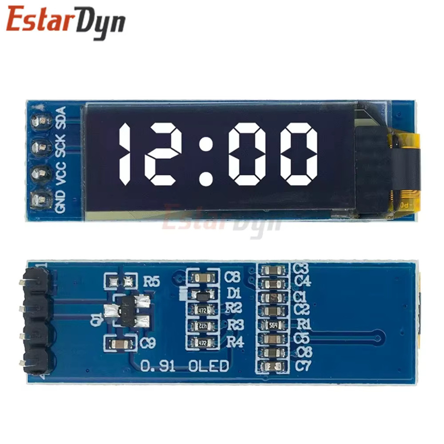 Estardyn OLED-Modul 0,91 Zoll 128x32 Display mit IIC I2C Schnittstelle in Weiß/Blau - Bild 3