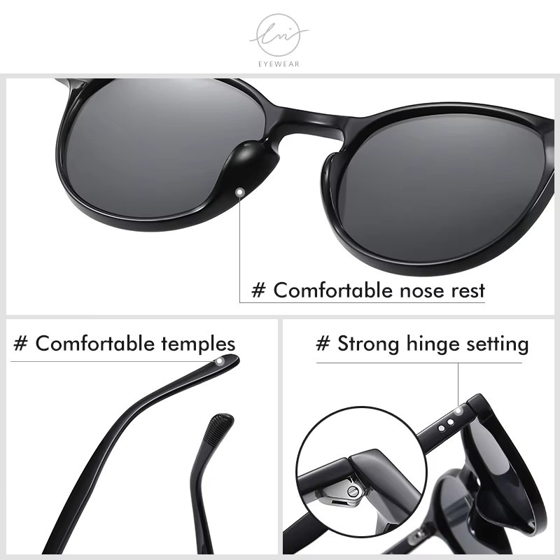 LM Sonnenbrille, Rund, Vollrand, TR90, polarisiert, Unisex - Bild 4