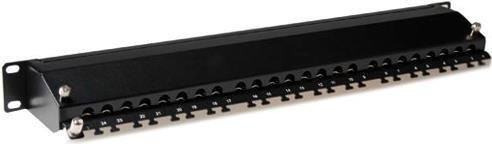 ACT Patchpanel CAT6A Shielded 24-Ports mit Abdeckung, Schwarz - Bild 1