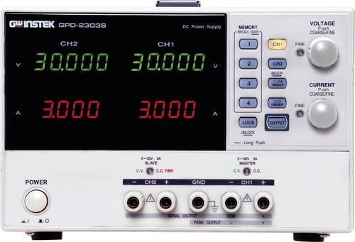 GW Instek GPD-2303S Labornetzgerät in Silber mit 2 Ausgängen, 0 - 30 V/DC, 0 - 3A, 180W und USB-Fernsteuerung - Bild 1