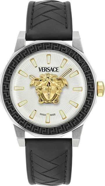 Versace Herrenuhr, Quarz, Edelstahl, Leder, 43 mm, 5 ATM - Bild 1