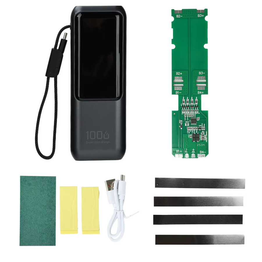 Aideepen PD100W Tragbares Powerbank-Kit zum Selbermachen in Schwarz mit Digitalanzeige und schnellem Aufladen für 21700-Akkus - Bild 6