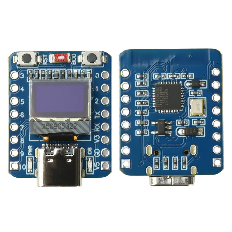 Aideepen ESP32-C3 OLED-Entwicklungsboard mit 0,42 Zoll OLED-Modul, Keramikantenne, WiFi und Bluetooth in Blau - Bild 3