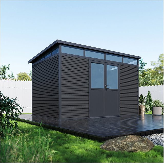 Gartenhaus Weide aus Aluminium und WPC in Anthrazit, Pentastil, B/T/H: 338 x 218 x 237 cm - Bild 1