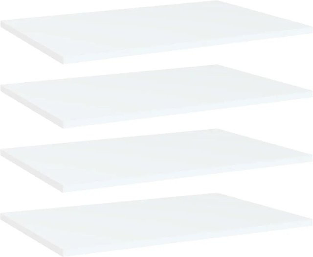 vidaXL Bücherregal-Bretter aus Holzwerkstoff, 4 Stück, Weiß, B: 60 cm, T: 40 cm, H: 1,5 cm - Bild 1