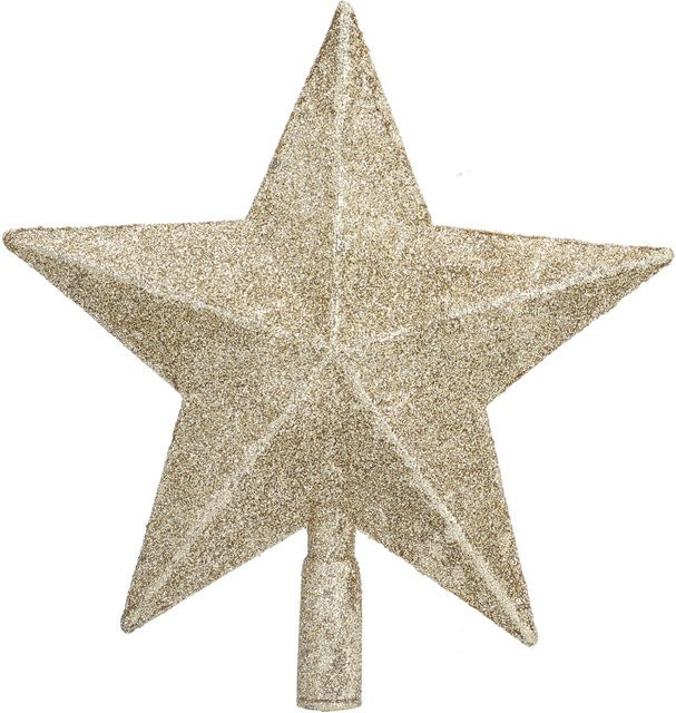 TOMTOP JMS Weihnachtsbaumspitze Stern in Gold und Beige glänzend dekorativ - Bild 1