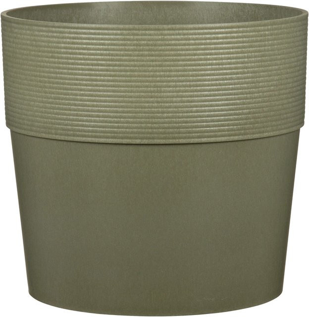 Scheurich Pflanzgefäß Groove in Khaki und Green aus Kunststoff mit Rillen, Durchmesser: 20,5 cm - Bild 1