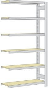 Regalwerk BERT Kleinteileregal Anbaufeld mit Fachebene Paneelen in Weiß, H x B x T: 200 x 128,5 x 60 cm - Bild 1