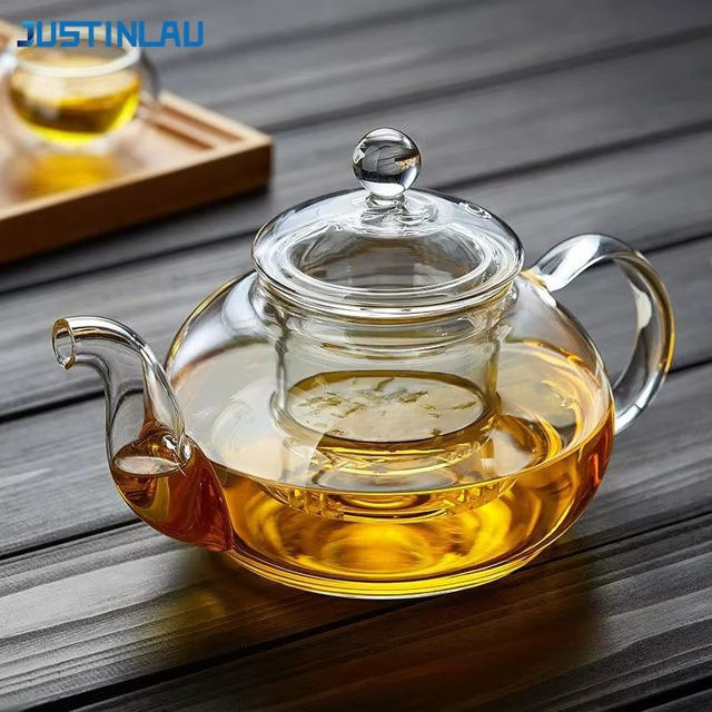 JUSTINLAU Glas-Teekannen-Set aus hitzebeständigem Hochborosilikatglas mit Infuser, transparent, 400 ml und 1000 ml - Bild 1