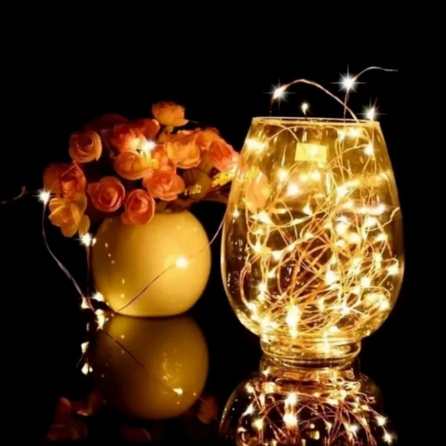 Wasserdichte USB LED Lichterkette aus Kupferdraht in Weiß für Weihnachten und Hochzeiten, 30m - Bild 4