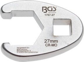 BGS Hahnenfußschlüssel aus Chrom-Molybdänstahl mit 1/2 Zoll Innenvierkant-Antrieb und 27 mm Schlüsselweite in Silber - Bild 1
