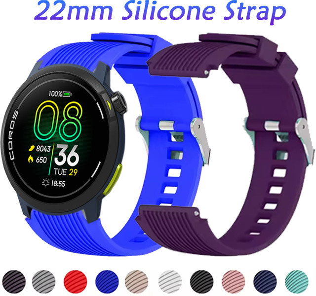 COROS Silikonarmband, 22 mm, Schwarz - Bild 1