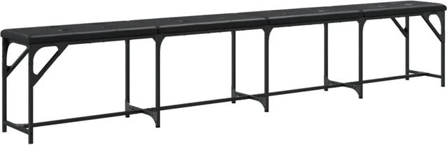 vidaXL Essbank in Schwarz aus Stahl und Kunstleder, B/T/H: 248 x 32 x 45 cm - Bild 1