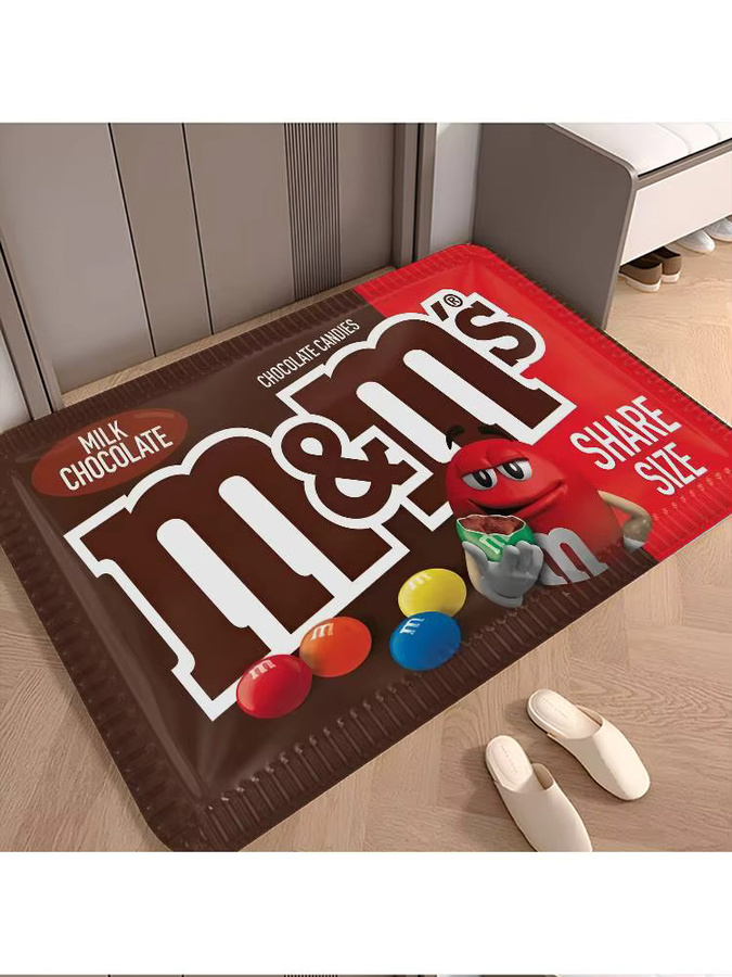 Potdemiel M Chocolate Candy Bodenmatte im INS-Stil, rutschfeste und weiche Teppichmatte für Schlafzimmer und Haushalt, Mehrfarbig, Rechteckig - Bild 6