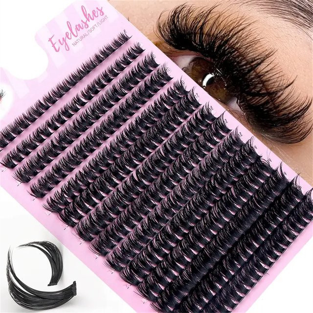 JIEFUXIN Falsche Nerz-Wimpern, D-Curl, Natürlich, Unisex - Bild 1