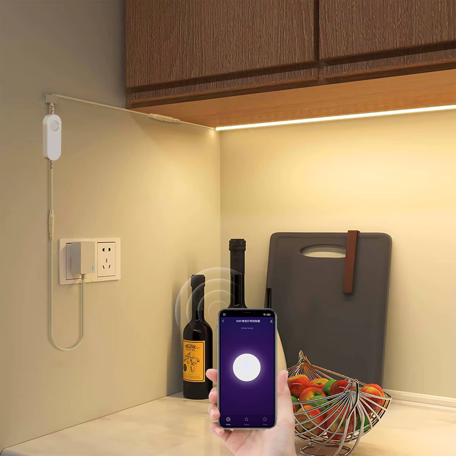 Tuya Wifi COB LED Streifen 12V in Weiß mit hoher Lichtdichte (320 LEDs/m) und RA90 für Hintergrundbeleuchtung und Raumdekoration, kompatibel mit Alexa und Google Assistant - Bild 5
