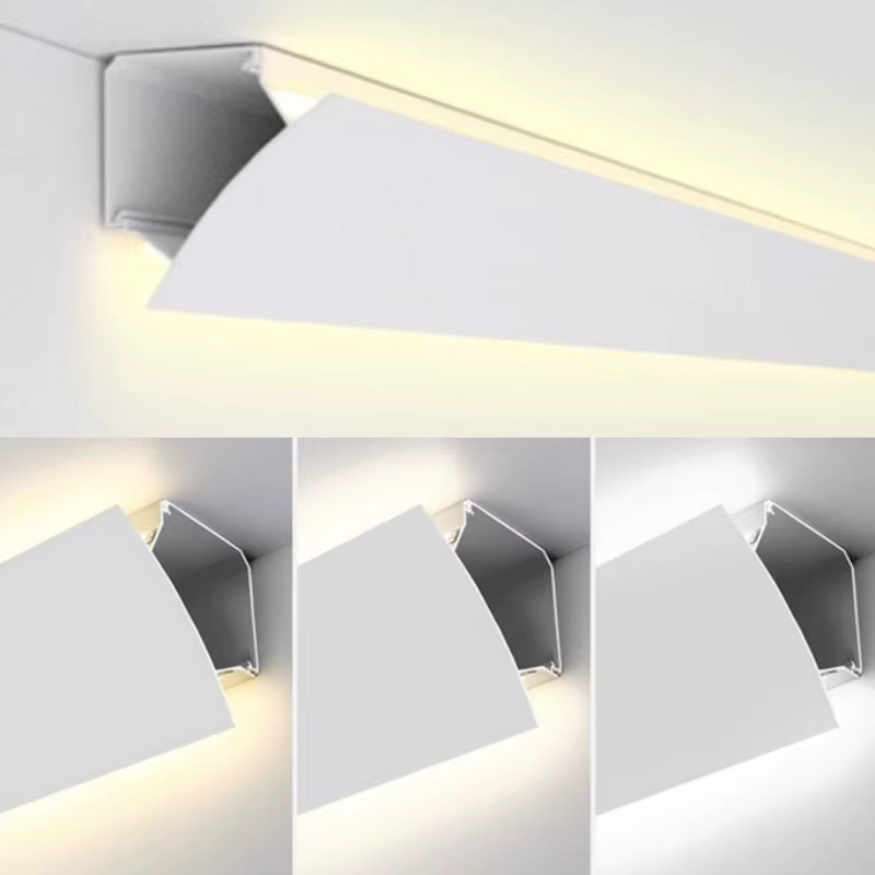 ksdligh LED-Aluminiumprofil für Aufputz- und Wandmontage, lineare COB-Leuchte in Weiß, modern design für Decke und Eckdekor - Bild 2