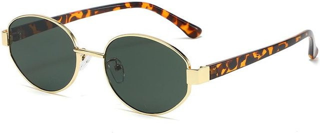 Kottdo Sonnenbrille, Unisex, Oval, Vollrand, Plastic, grün, gold - Bild 1