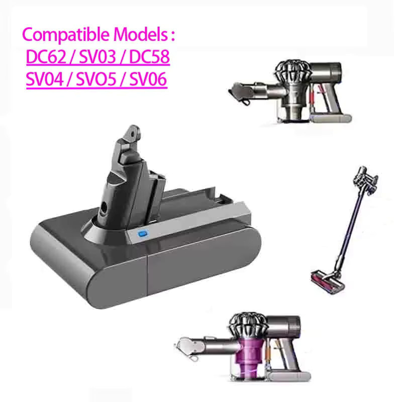 12800 mAh Akku für Dyson V6 Staubsauger-Serie passend für DC62 SV03 SV09 DC58 21,6 V - Bild 2