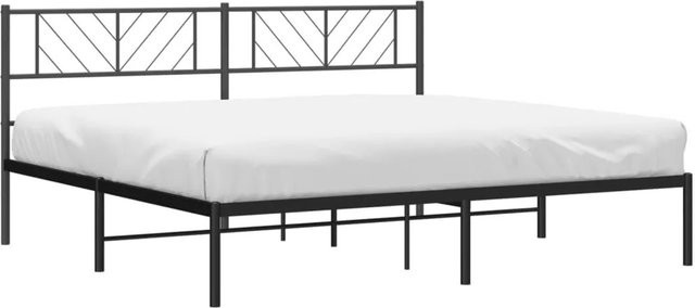 vidaXL Bettgestell aus Metall mit Kopfteil in Schwarz, B/T/H: 180 x 200 x 187 cm - Bild 1