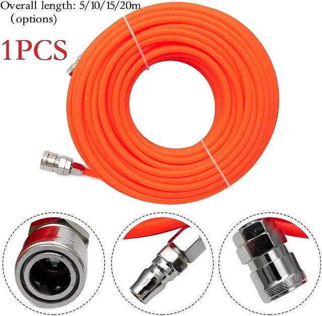 Pneumatischer Luftkompressor-Schlauch mit Schnellkupplung in Orange - Bild 1