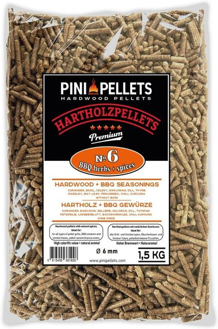 PINI Hartholz Pellets № 6 BBQ Gewürze 1,5 kg - Bild 1