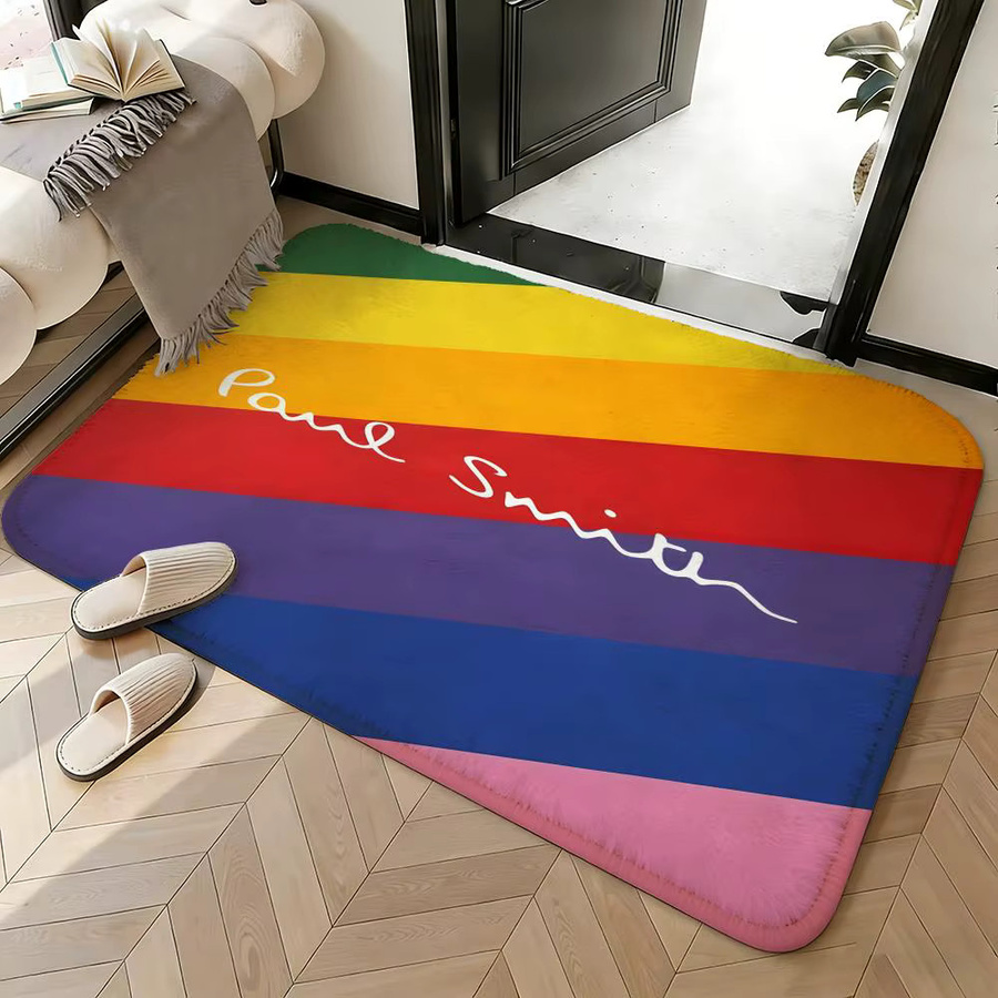 Paul Smith Teppich Streifendesign Weiß Multicolour Rutschfest B: 60 cm, T: 40 cm - Bild 2